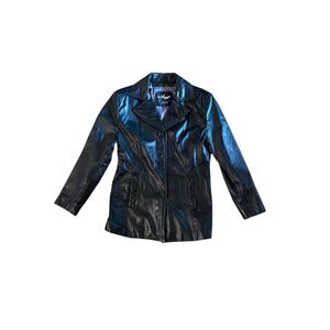 VTG 90s Y2K Wilsons Maxima Moto Boho Classic Black Leather Jacket Size M